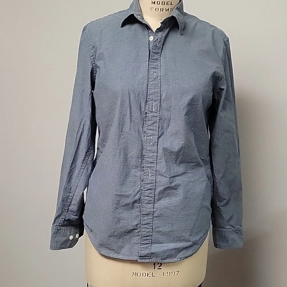 BANANA REPUBLIC Blue Custom 078 Wash Camden Fit Button Down Dress Shirt, size S